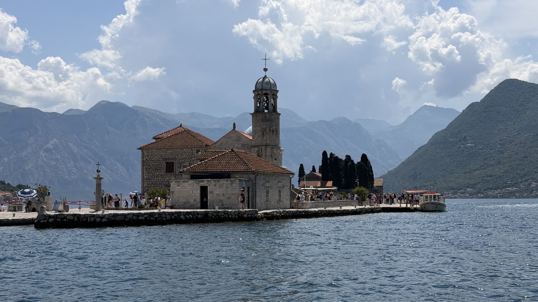Our Lady of the Rocks island church in the Bay of Kotor near Perast, Montenegro