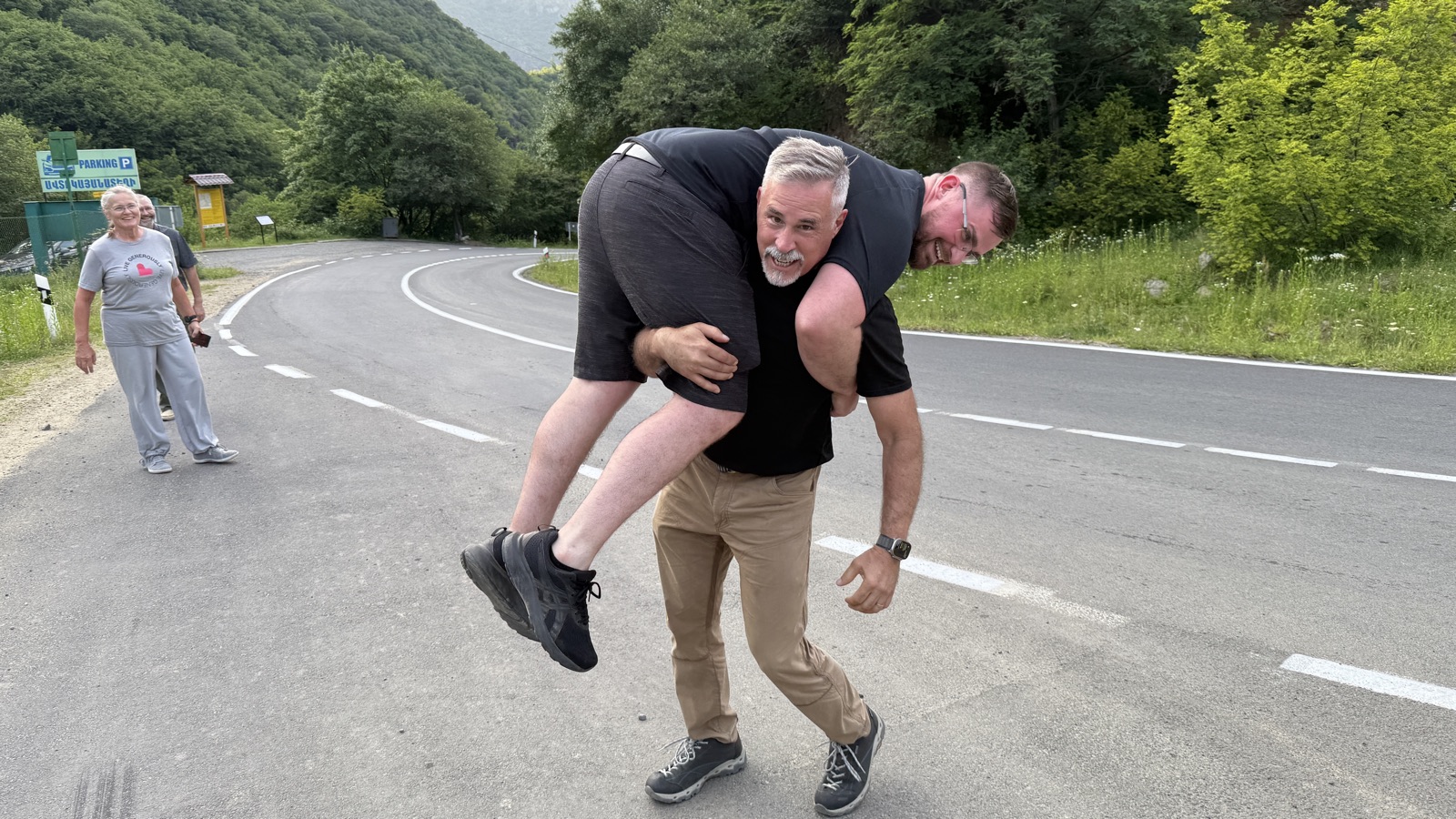 Candid roadside moment in Armenia