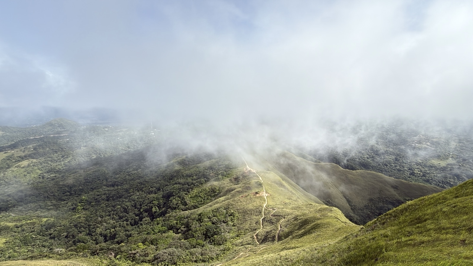 Misty mountain ridge in El Valle, Panama